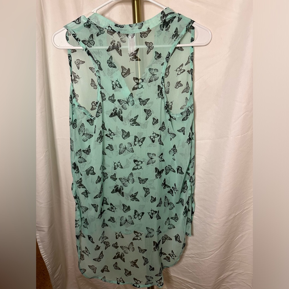 No Boundaries Butterfly Sheer Tank Top Size S
